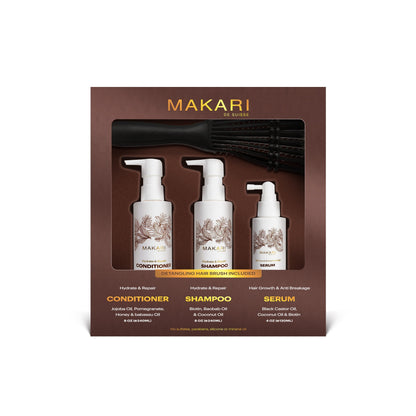 Hair Set Including Shampoo + Conditioner + Serum + Hair Brush - Image 1