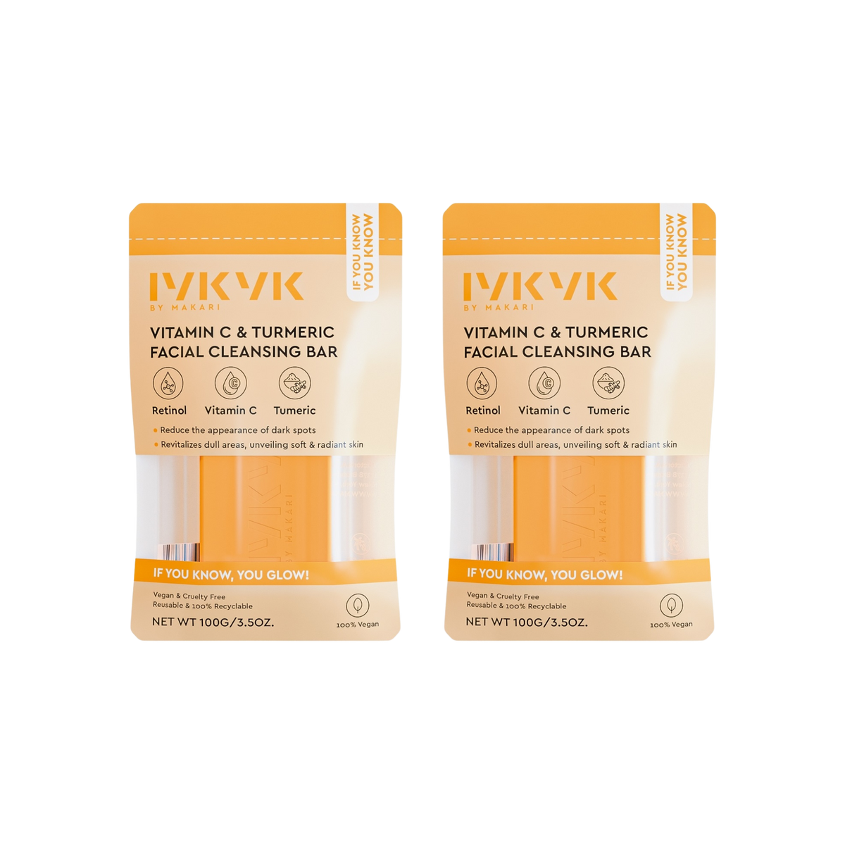 IYKYK VITAMIN C & TURMERIC FACIAL CLEANSING BAR - 2 PACK