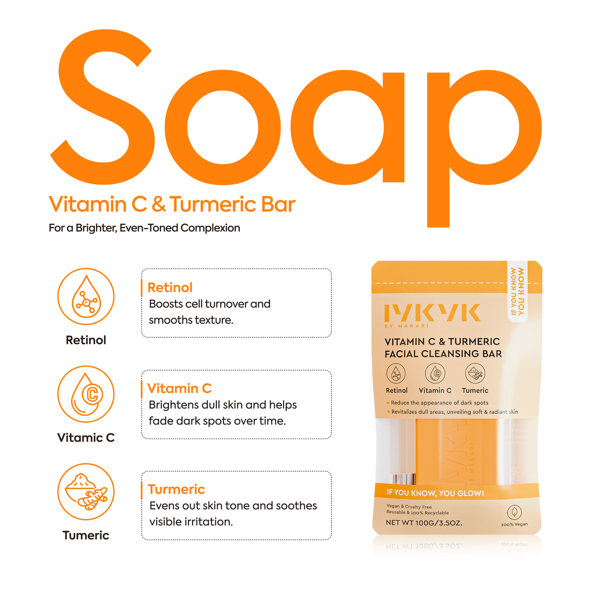 IYKYK VITAMIN C & TURMERIC FACIAL CLEANSING BAR - 2 PACK